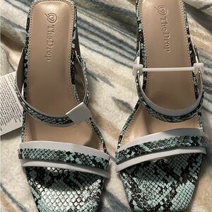 The Drop Snakeskin Strappy Sandals